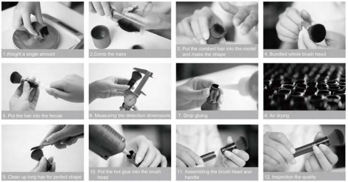 Nuevas herramientas de la belleza del cepillo aerodinámico del sistema de cepillo del maquillaje del nuevo producto con la manija larga de aluminio 5