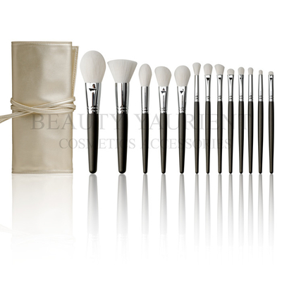 sistema de cepillos del maquillaje de la etiqueta privada 13pcs con el latón de Chromeplate en bolso cosmético